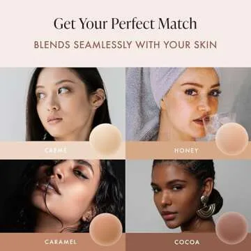 Bare Babe Reusable Silicone Nipple Covers - Waterproof, Nude, 4 Shades - Sticky Breast Stickers for Strapless Dress