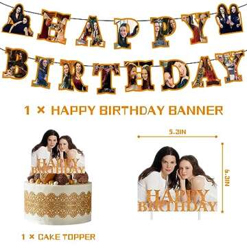 Gilmore Birthday Party Decoration, Include Birthday Banner, Cake Topper, Latex Balloons, Hanging Swirls for Gilmore TV Show Theme Kids Fans Birthday Party Supplies