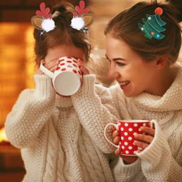 NBjiuyin 8Pcs Christmas Hair Clips Cute Decorative Christmas Hair Accessories Antlers Headdress Hairpin Christmas Tree Hat Hair Bows for Girls Women Kids Gifts