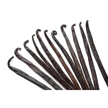 12 Large Vanilla Beans For Making Vanilla Extract Grade A - NON-GMO Planifolia Vanilla Beans Bulk, 6-8 Inches Vanilla Beans For Making Vanilla Extract Grade A+