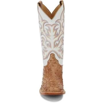 Justin Men's Pascoe Antique Tan Ostrich Boots - 10 D