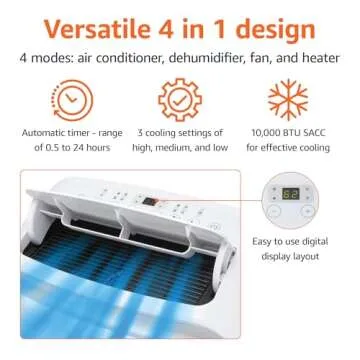 Amazon Basics Portable AC with Cool, Heat and Fan Functions