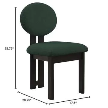 Stylish Green Boucle Dining Chairs - Set of 2