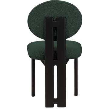 Stylish Green Boucle Dining Chairs - Set of 2