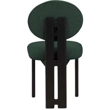 Stylish Green Boucle Dining Chairs - Set of 2