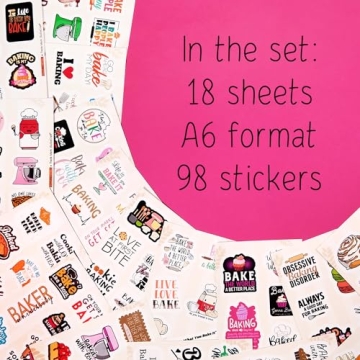 BulbaCraft 100Pcs Baking Stickers - Colorful Bakery Decals for All Ages