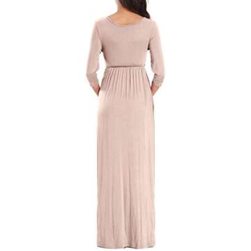 KIM S Winter Maternity Dress Photoshoot Baby Shower Photoshoot Christmas Maxi Shoot Pregnancy Clothes for Mommy to Be 2025 (Beige L)