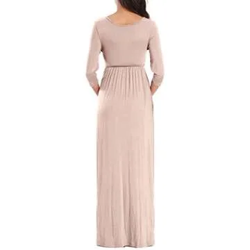 KIM S Winter Maternity Dress Photoshoot Baby Shower Photoshoot Christmas Maxi Shoot Pregnancy Clothes for Mommy to Be 2025 (Beige L)