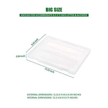 Denkee 4 Pack A4 Paper Storage, Plastic Scrapbook Paper Storage Containers for Craft Paper Storage, ...