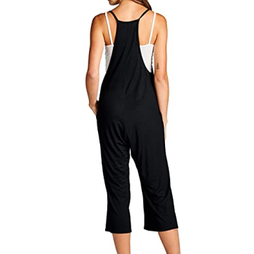 Loving People Women's Adjustable Black Capri Jumpsuit