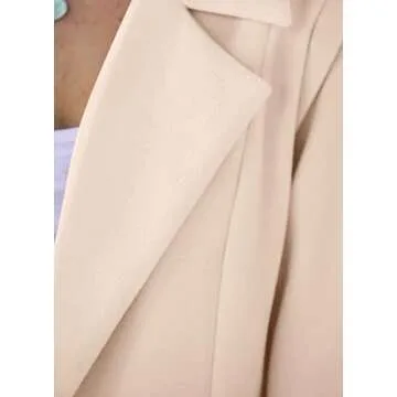 PRETTYGARDEN Women's Stylish Fall Blazer Jacket in Beige