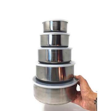 Small Lightweight Stainless Steel Food Storage Bowls