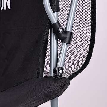 Elevon Camp Chairs with Shade Canopy Chair Folding Camping Recliner Support with Carrying Bag, Black