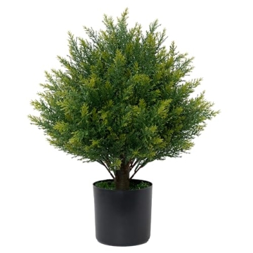 Buy UV Resistant 19'' Artificial Cedar Potted Bush Tree Online