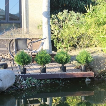 Buy UV Resistant 19'' Artificial Cedar Potted Bush Tree Online