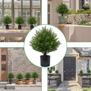 Buy UV Resistant 19'' Artificial Cedar Potted Bush Tree Online