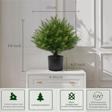 Buy UV Resistant 19'' Artificial Cedar Potted Bush Tree Online