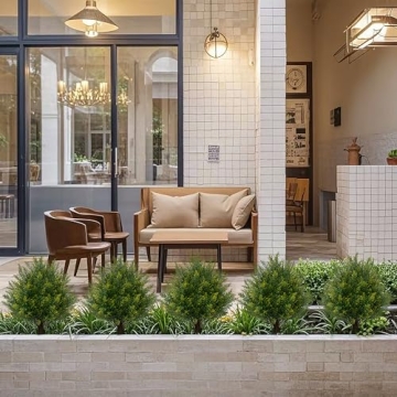 Buy UV Resistant 19'' Artificial Cedar Potted Bush Tree Online