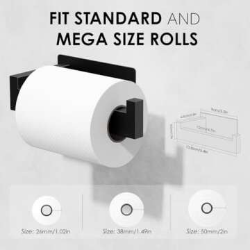 Auxmir Toilet Paper Holder Self Adhesive, Premium Thicken SUS304 Stainless Steel Rustproof Toilet Ro...