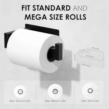 Auxmir Toilet Paper Holder Self Adhesive, Premium Thicken SUS304 Stainless Steel Rustproof Toilet Ro...