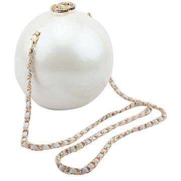 Women's Acrylic Bag Mini Round Ball Shape Purse Evening Bag Clutch Handbag women bag (WHITE)