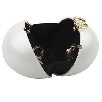 Women's Acrylic Bag Mini Round Ball Shape Purse Evening Bag Clutch Handbag women bag (WHITE)
