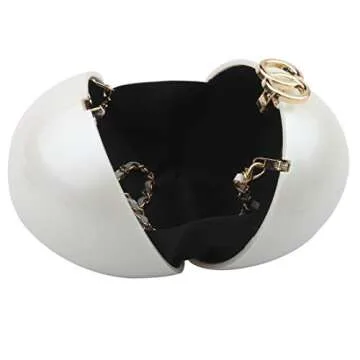 Women's Acrylic Bag Mini Round Ball Shape Purse Evening Bag Clutch Handbag women bag (WHITE)