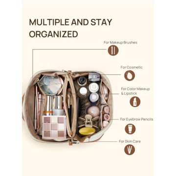 Telena Large Capacity Makeup Bag for Travel & Daily Use