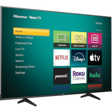 Hisense 85-Inch Class A6 Series 4K UHD Smart Roku TV (85A6NR, 2024 Model) - Dolby Vision HDR, DTS Studio Sound, Game Mode Plus, Alexa Compatibility, Black