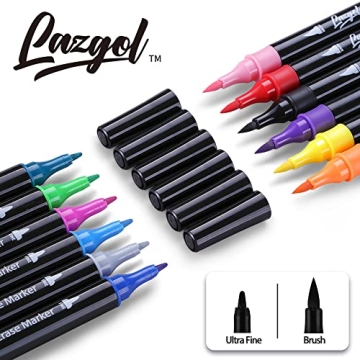 Lazgol Dual Tip Wet Erase Markers for Creative Tasks