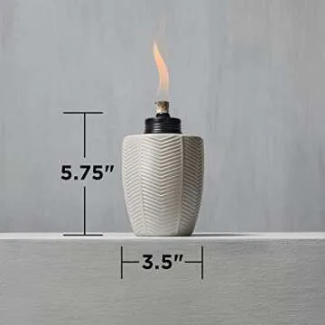 TIKI Brand 3-Pack Table Torch Glass Herringbone Ivory
