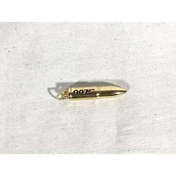 007 James Bond, Collectors Gold Bullet Pendant with 007 Gun Logo