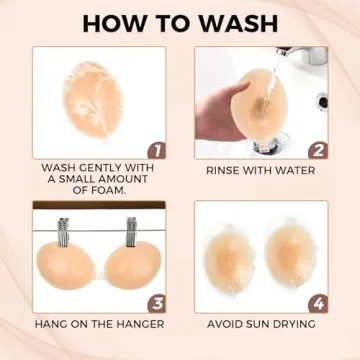 AURUZA Adhesive Bra - Strapless Silicone Push Up for Women