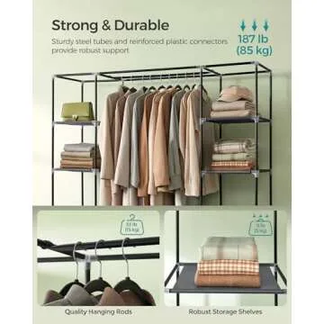 SONGMICS Portable Closet Wardrobe with 12 Compartments