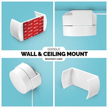 BRAINWAVZ Screwless Wall & Ceiling Mount for Google WiFi Home Mesh System Holder, No Tools Required, Easy to Install, No Mess, No Drilling, Strong VHB Adheasive Mount, White
