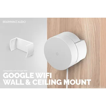 BRAINWAVZ Screwless Wall & Ceiling Mount for Google WiFi Home Mesh System Holder, No Tools Required, Easy to Install, No Mess, No Drilling, Strong VHB Adheasive Mount, White