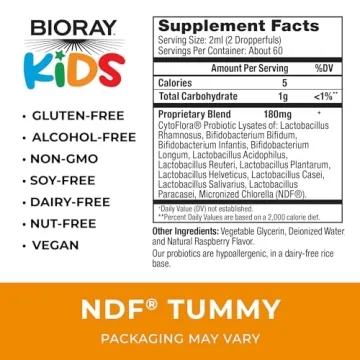 BIORAY Kids NDF Tummy Probiotic - Boost Gut Health & Speech