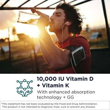 Designs for Health D-Evail 10K - 10,000 IU Vitamin D Supplement with Vitamin K (K1, K2 as MK-4) + GG...