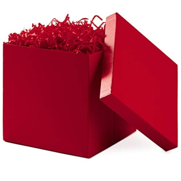 Medium Red Gift Box with Shredded Paper Fill