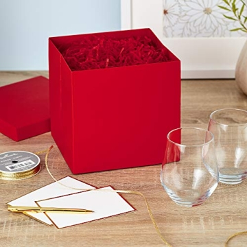 Medium Red Gift Box with Shredded Paper Fill