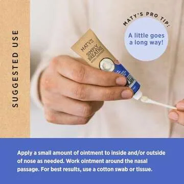 Matys Simply Breathe Nasal Ointment – Dry Nose Relief – Soothes Sore Noses from Air Travel, Dry Climates, CPAP Use & More –Natural Saline Alternative for Adults & Kids – 0.5 oz