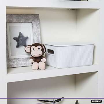 Stylish Stackable Storage Bins - Superio Ribbed Collection