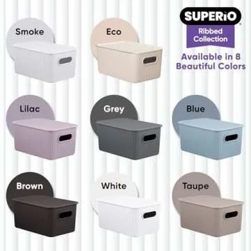 Stylish Stackable Storage Bins - Superio Ribbed Collection