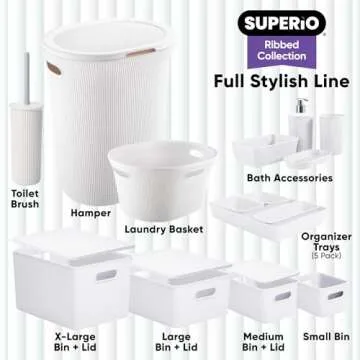 Stylish Stackable Storage Bins - Superio Ribbed Collection