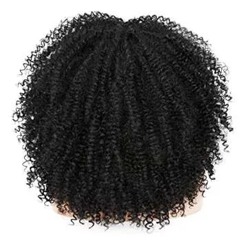 ANNISOUL 16Inch Curly Wigs for Black Women Black Afro Bomb Curly Wig with Bangs Synthetic Fiber Glueless Long Kinky Curly Hair
