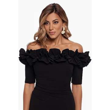 Xscape Off The Shoulder Scuba Dress for Elegant Events