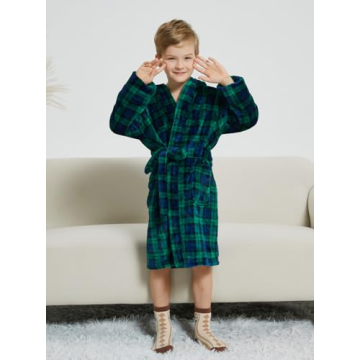 Fraprasty Boys Robe Hooded Soft Warm Bathrobe for Kids