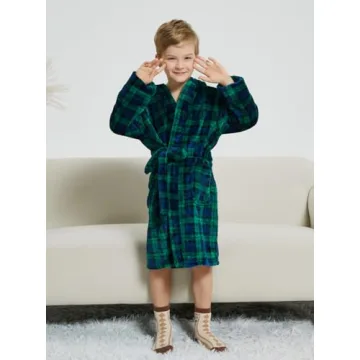 Fraprasty Boys Robe Hooded Soft Warm Bathrobe for Kids