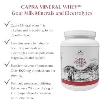 MT. CAPRA SINCE 1928 Capra Mineral Whey | A Whole Food, Bio-Available Mineral/Electrolyte Supplement from Goat Milk Whey, Rich in Potassium, Alkalizing - 50.8 Ounce Powder