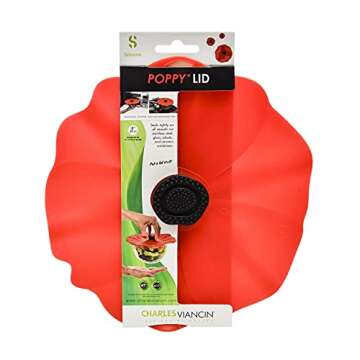 Charles Viancin - Poppy Silicone Lid for Food Storage and Cooking - 9''/23cm - Airtight Seal on Any ...
